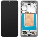 Ekranas tinkantis Samsung S731 S25 FE 5G su lietimui jautriu stikliuku ir rėmeliu White/Icyblue (assembled service pack)