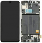 Ekranas tinkantis Samsung A405 A40 2019 su lietimui jautriu stikliuku ir rėmeliu Black (used Grade B)