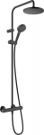 Termostatinė du&scaron;o sistema Hansgrohe Vernis Blend 200, 1jet Showerpipe, juoda matinė, 26276670