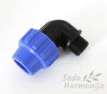 PP ECO Alkūnė 20mm vamzdžiui ir &frac34;&rdquo; i&scaron;orinis sriegis