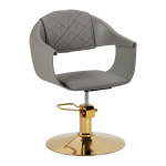 Kirpyklinė kėdė Hair System Halo, pilka-auksinė