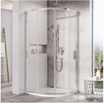 shower enclosure for corner entry BLSCP4 800x800 mm, h=1950, r=500, black/clear glass X3BM40300Z1