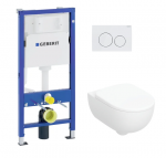 Pakabinamo WC komplektas Selnova Premium: WC puodas su QR/SC dangčiu, potinkinis rėmas ir klavi&scaron;as KK SELNOVA PREMIUM