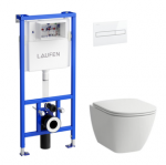 Laufen komplektas LUA Rimless wc su Slim SC sėdyne ir rėmu (klavi&scaron;as baltas) KK LUA RIMLESS WH