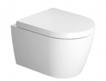 ME by Starck Compact Rimless wc pakabinamas, 370x480 mm, su SC sėdyne, Durafix, baltas 45300900A1
