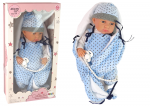 Lėlė kūdikis Lean Toys 46 cm mėlynai