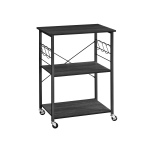 Virtuvinis lentyna su ratukais juoda