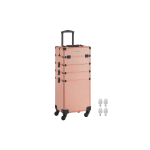 Kosmetikos lagaminas vėžimėlis 4-in-1, 34x24x79,3 cm, aukso spalvos