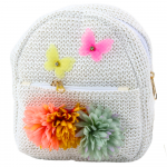 Vaiki&scaron;ka kuprinė su siuvinėtais drugeliais ir gėlėmis 2.5L 18x20x7 cm