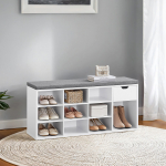 Batų suolelis su atviromis lentynomis, 104 x 30 x 48 cm