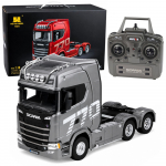 Nuotoliniu būdu valdomas sunkvežimis &bdquo;Scania Huina 1501&ldquo; 1:18, pilkas sidabrinis, 39,2 &times; 24,4 &times; 16,6 cm