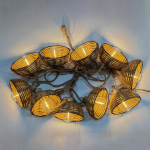 &Scaron;viesos girlianda su 10 LED lempučių, &scaron;ilta balta, smėlio spalvos, 4,5 m