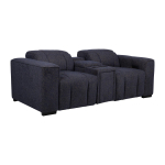 Dvivietė elektrinė atlo&scaron;iama sofa su centrine konsole, tamsiai mėlyna, 209 &times; 103 &times; 73/97 cm
