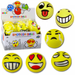 Linksmas geltonas kamuoliukas su emocijomis, 10 cm