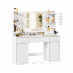 Kosmetinis stalas su veidrodžiu ir LED ap&scaron;vietimu 40x107x144 cm