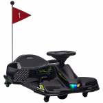 Elektrinis vaiki&scaron;kas kartingas su dreifo funkcija, 3&ndash;8 km/h, juodas, 90 &times; 53 &times; 99 cm