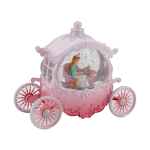 LED dekoracija princesės karietos formos su muzikos funkcija, rožinė, 26 &times; 11 &times; 20 cm