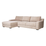 Kampinė sofa, kairinė, smėlinė, 282 &times; 100/171 &times; 88 cm