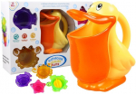 Vonios žaislų rinkinys Lean Toys su pelikanu ir priedais, 5 dalys