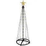 LED kūgio formos kalėdinė eglutė, 154 LED, juoda, 50 &times; 50 &times; 150 cm