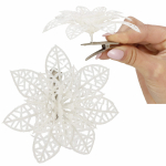 Kalėdinė dekoracija &bdquo;Poinsettia&ldquo; Springos 10x10 cm