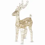 &Scaron;viečianti elnio figūrėlė su 60 LED, auksinė, 52 &times; 20 &times; 60 cm