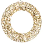 Kalėdinis vainikas su 20 LED ir laikmačiu, auksinis, 30 cm