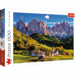 1500 detalių dėlionė - Val di Funes slėnis, Dolomitai, Italija