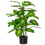 Dirbtinė diefenbachija su cementiniu vazonu, žalia ir juoda, 95 cm