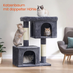 Katės draskyklė su auk&scaron;ta platforma 101 cm, dūmų pilka