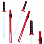 Medinė treniruočių katana su apvalkalu, 70 cm, raudona