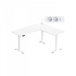 Elektrinis auk&scaron;čio reguliuojamas kampinis ra&scaron;omasis stalas su įkrovimo stotele, 140x160 cm