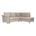 Kampinė sofa-lova, de&scaron;ininio kampo, su daiktadėže, &scaron;viesiai ruda, 242 &times; 93/197 &times; 94 cm