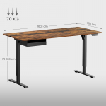 Reguliuojamo auk&scaron;čio ra&scaron;omasis stalas 160,1 &times; 70,1 cm
