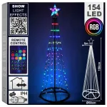 LED kalėdinė eglutė su 154 RGB LED, įvairiaspalvė, 150 cm