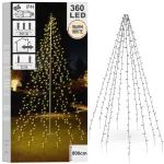Kalėdinė &scaron;viesos girlianda 360 LED, 10 grandinių, juoda, 8 m