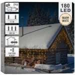 LED &scaron;viesos užuolaida 180 LED, žalia, 585 &times; 52 cm