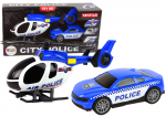 Žaislinio policijos automobilio ir sraigtasparnio rinkinys Lean Toys