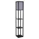 Grindinis &scaron;viestuvas su lentynomis juodas