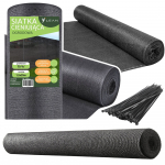 Užtamsinimo tinklas tvorai, 1,5 x 25 m, pilkas, 70 g/m&sup2;