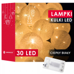 Dekoratyvinė &scaron;viesų girlianda 30 LED, &scaron;ilta balta spalva, 6,1 m