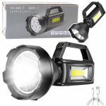 COB LED prožektorius su įkraunama baterija ir galia