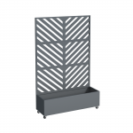 Metalinis vazonas su atramine sienele ir ratukais HATIS, 119,5 &times; 40,6 &times; 185,5 cm, antracito