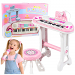 Elektroninis pianinas rožinis