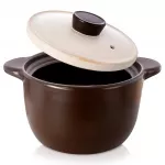 Keraminis puodas su dangčiu, 6,9 l, rudas, &Oslash; 24 cm