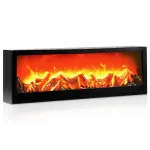 Dekoratyvinis LED židinys, juodas, 60 &times; 10 &times; 20 cm