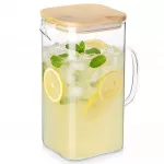 Stiklinis ąsotis su bambukiniu dangčiu, 2,5 l, 19 &times; 12 &times; 23,5 cm