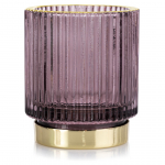Žvakidė stiklinė 7 cm violetinė