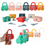 Sensorinis žaislas su užrakinamais automobiliais Montessori
