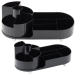 Dėklas kosmetikai ir biuro reikmenims, juodas, 360&deg; sukinėjamas, 34.5x14.7x14.3 cm